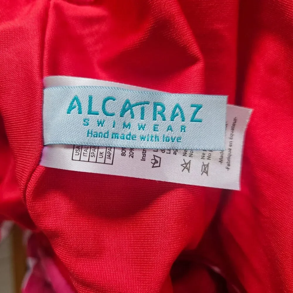 ALCATRAZ Swimwear Monarca Bikini Ruffles Size 38 Top Size Large Bottom
